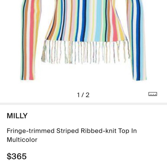 $365 milly striped ribbed top - Picture 2 of 6